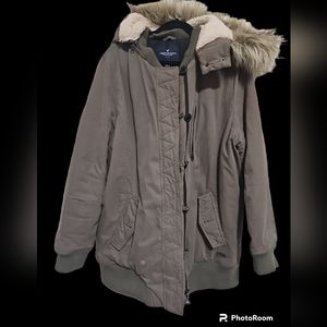 Super cozy warm AE fur hood Coat